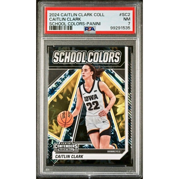 Caitlin Clark 2024 Panini College Contenders School Colors #SC2 PSA 7 NM - Picture 1 of 2
